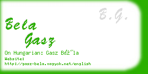 bela gasz business card